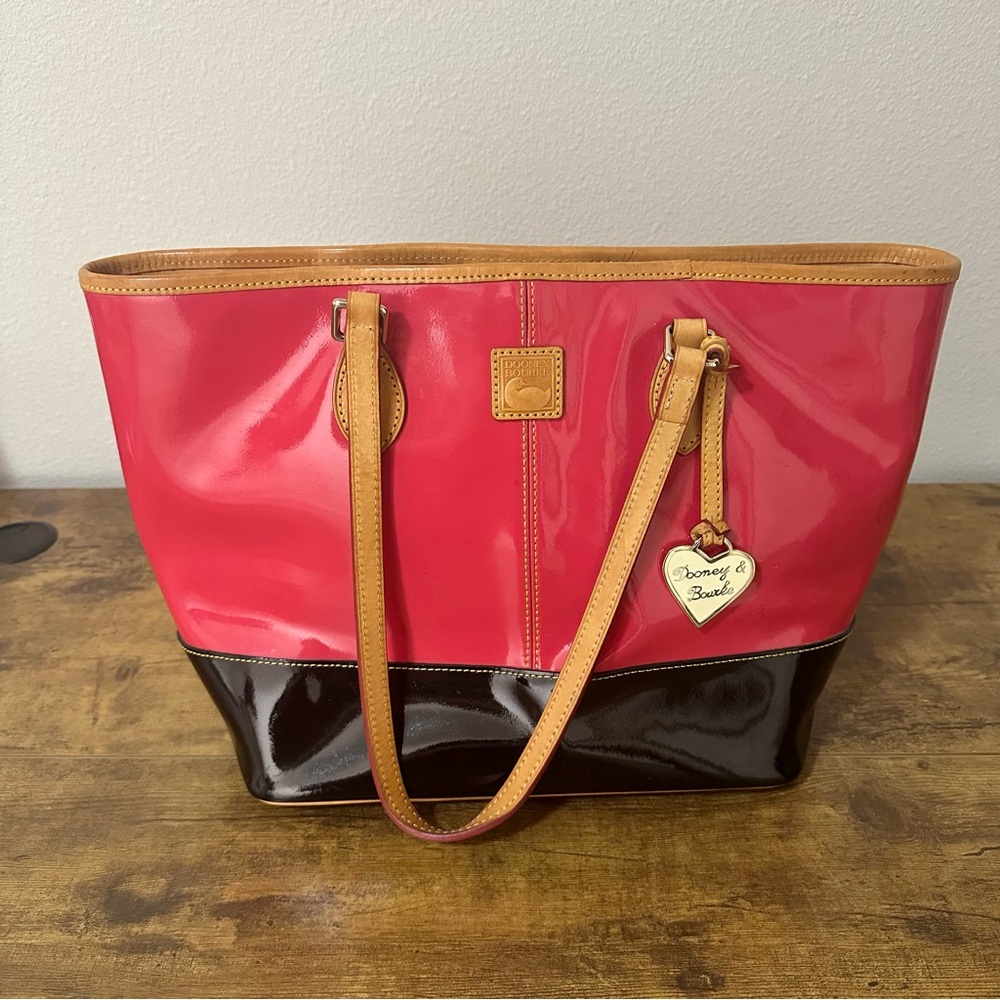 Dooney & Bourke Pink and Black Tote with Elegant Design